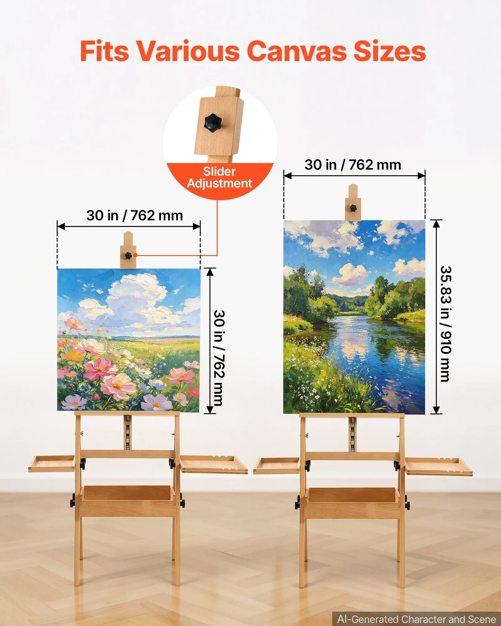 Studio H-Frame Easel Holds Canvas Up to 35.43