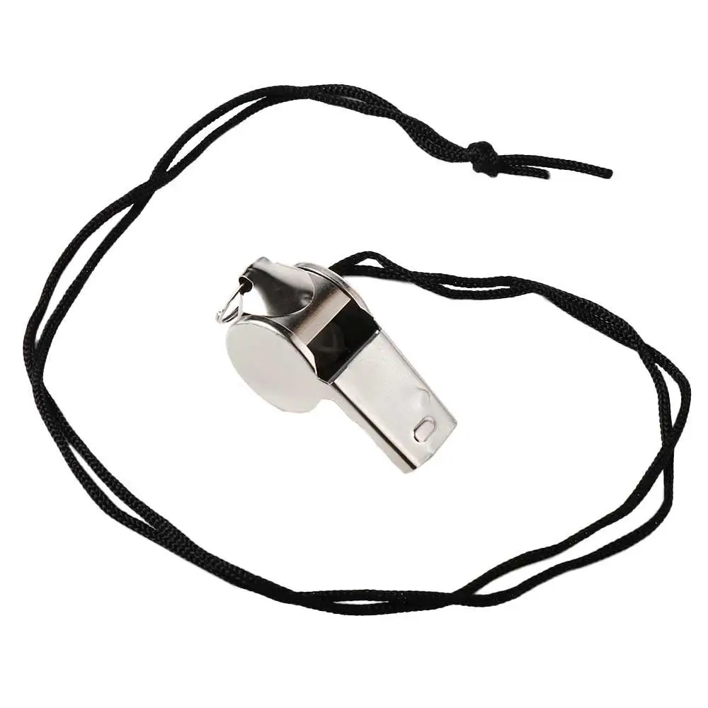 Loud Metal Whistle Team Sport With Rope Strong Sport Whistle Compact Wear Resistant Stainless Steel Whistles Lifeguards