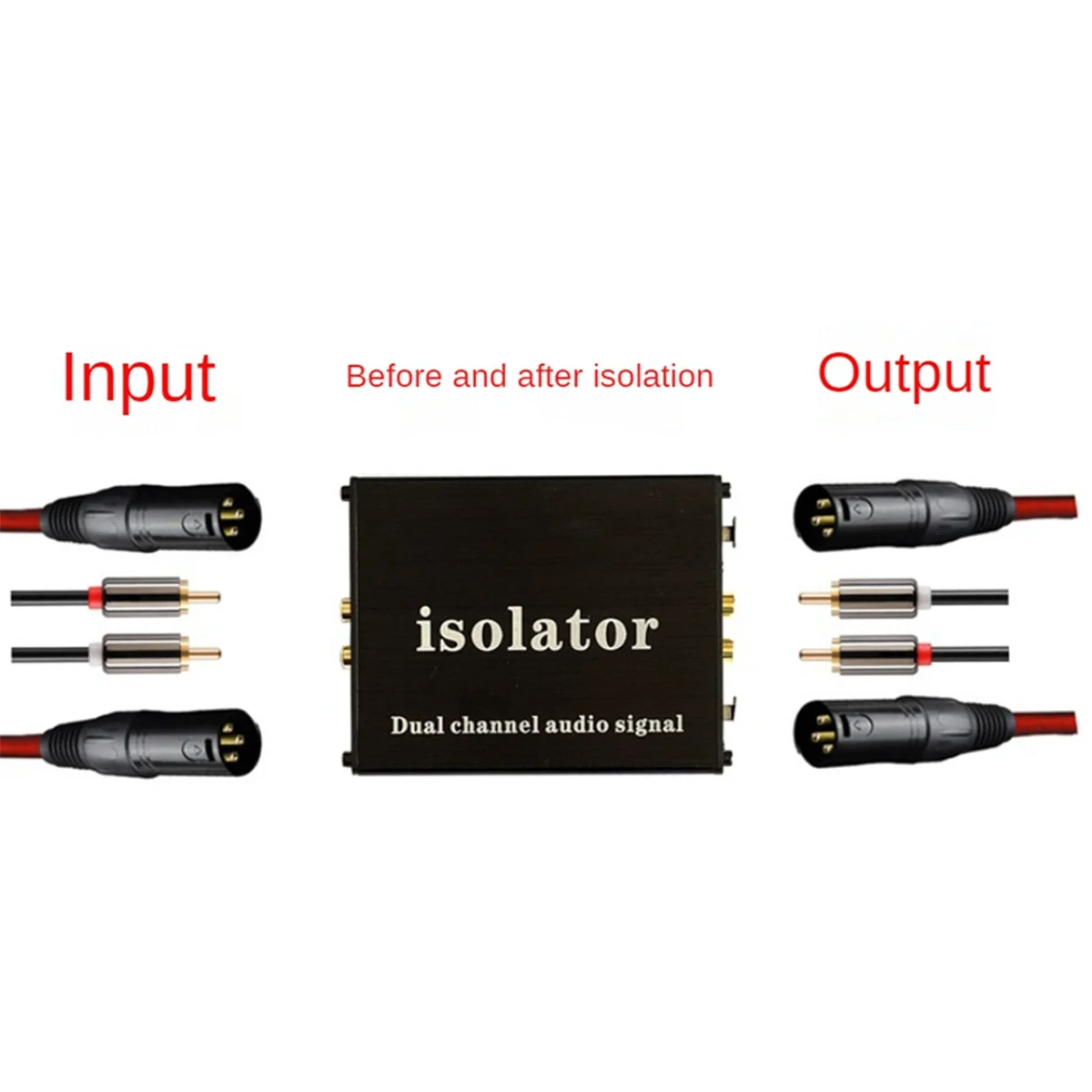 XLR-2R XLR RCA Audio Noise Isolator to Eliminate Common Ground Current Sound Anti-Interference Transformer Isolator