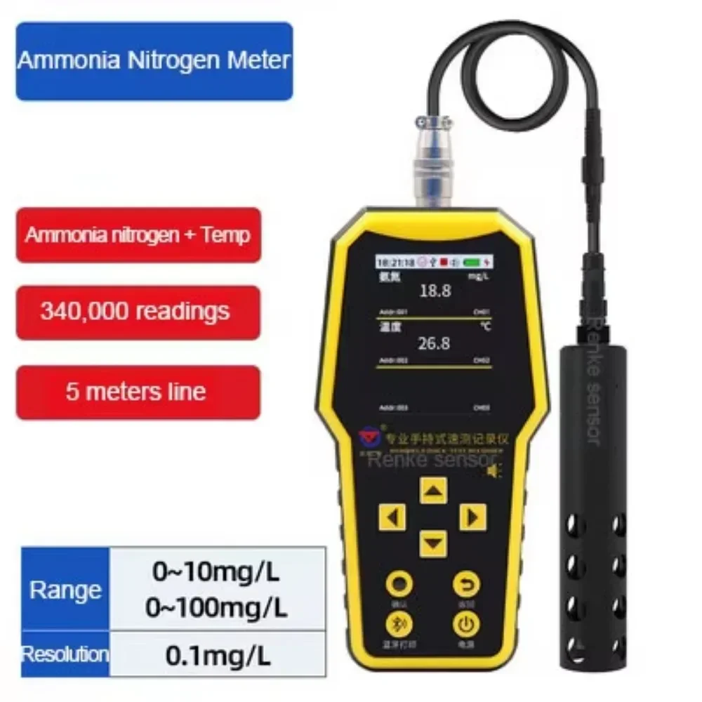 

Portable Water Quality Meter pH EC Turbidity COD Ammonia Nitrogen Dissolved Residual Chlorine Sensor