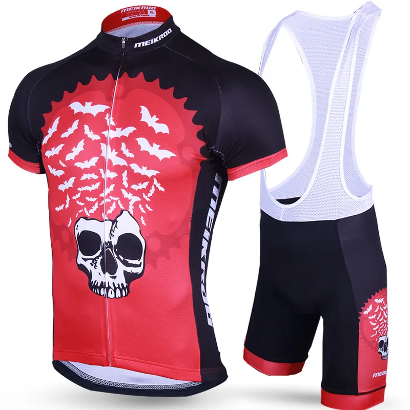 

Design Skeleton Cycling Set for Men Short Sleeve MTB Cycling Clothing Breathable QuickDry Jersey Set Cycling Wear Bike Dress