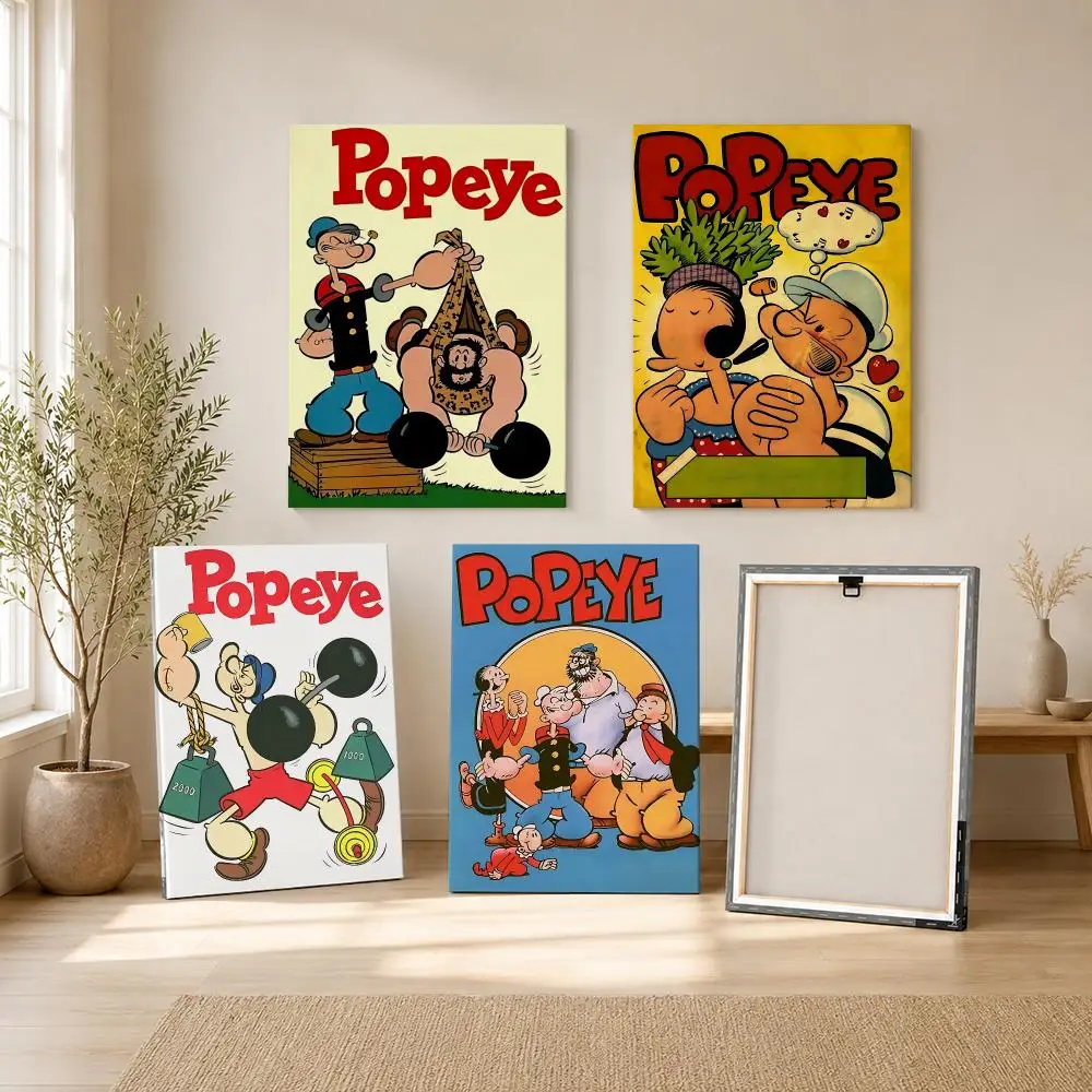 Best Seller Cartoon P-Popeye Painting Calligraphy Canvas Wall Art Living Room Bedroom Hallway ClearyPrint&Gift
