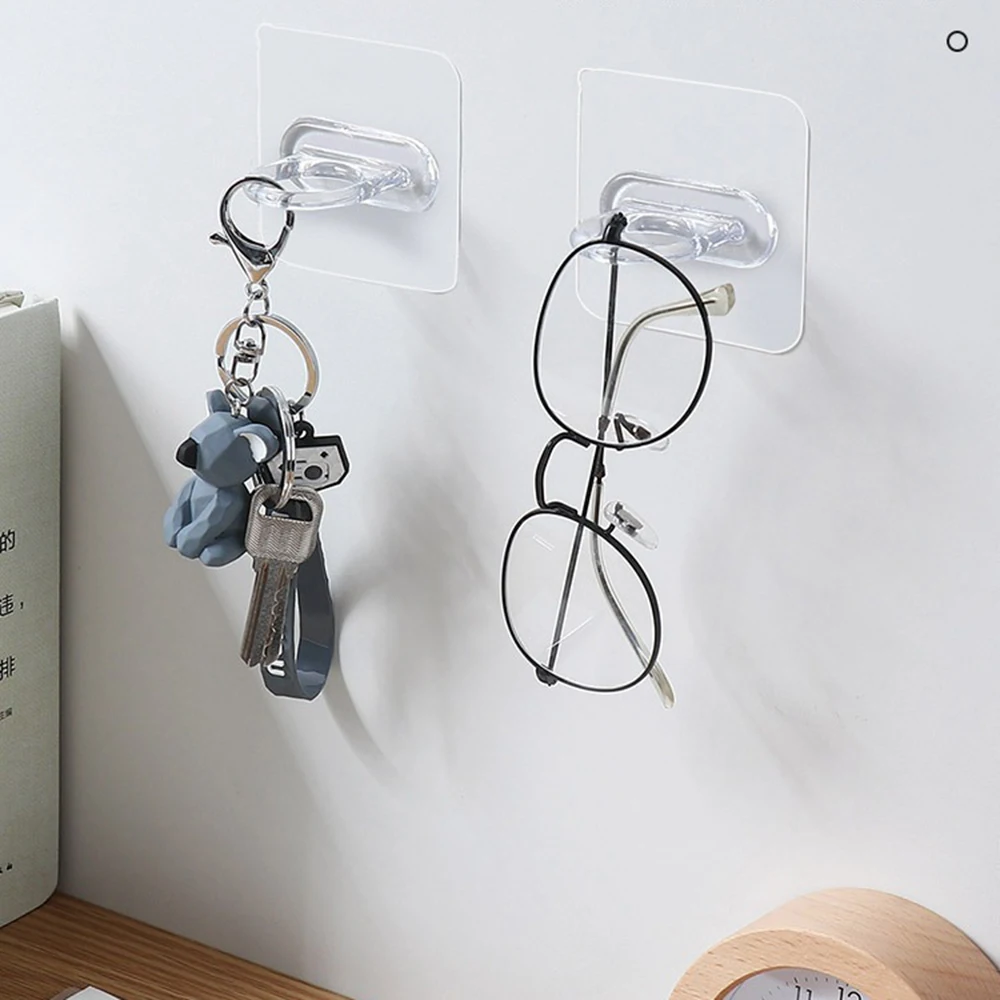 10PCS Round Hole-free Hook Household Wall Hanging Rack Multi-functional Storage Rack Kitchen Bathroom Living Room Storage Rack