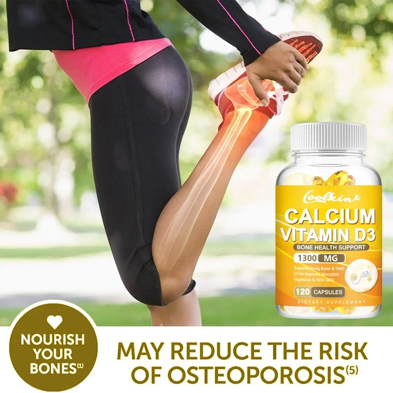 Calcium + Vitamin D3, Promotes Bone Health and Immune Support, Enhances Carbonate Absorption, Dietary Supplement