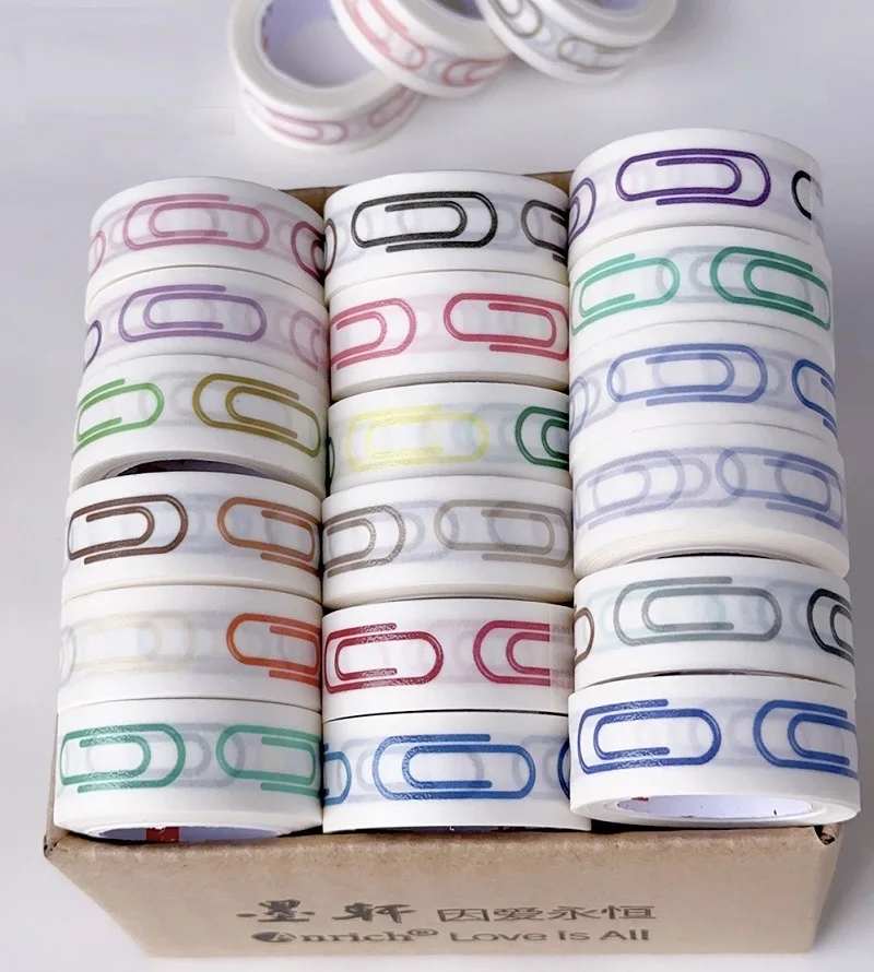 Digital special oil washi tape paper clip/ pearl in various colors ultra long cycle digital washi paper tape for scrapbooking