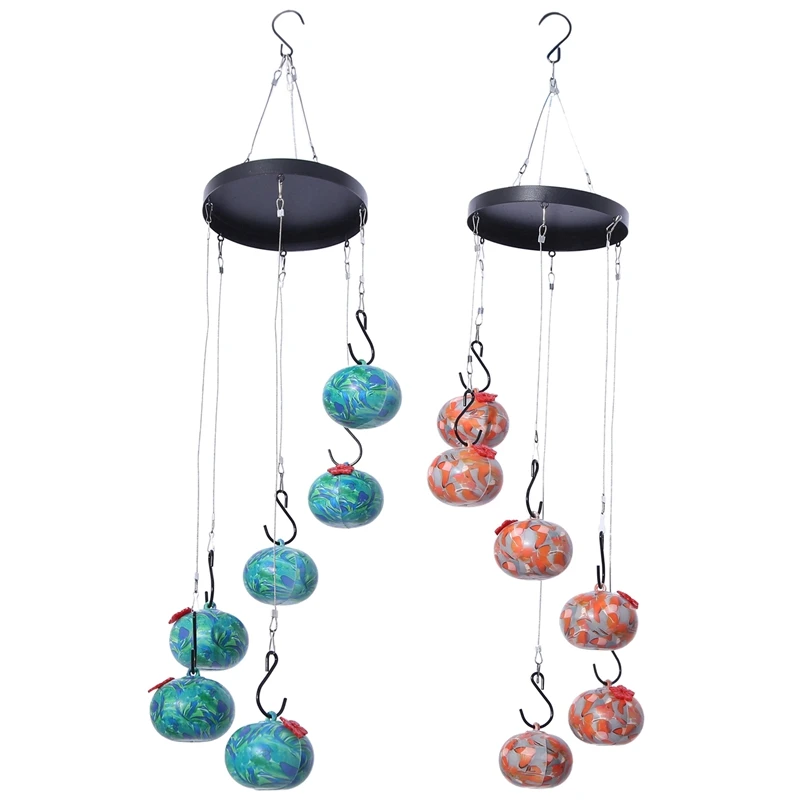 2 Piece Wind Chime Bird Feeder, Outdoor Bird Feeder As Shown Charming Wind Chime Bird Feeder