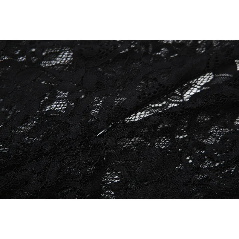 فستان ماكسي أنيق وشتوي لخريف وشتاء 2025 مفرغ وشفاف ونحيف للنساء بياقة مدورة وأكمام طويلة رداء حفلات نحيف