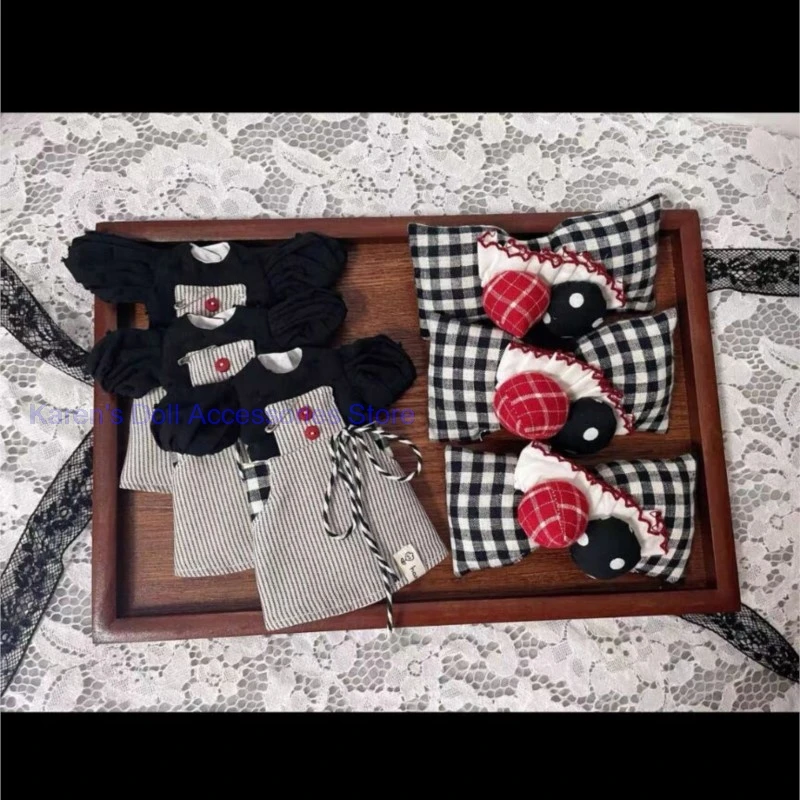 2 pezzi 2026 nuovo stile Abito finto in due pezzi con giunture nere + forcina per capelli con fiocco per Blythe (adatto per Lulu,ymy24,Ob22,24,26, zona, Jenny)