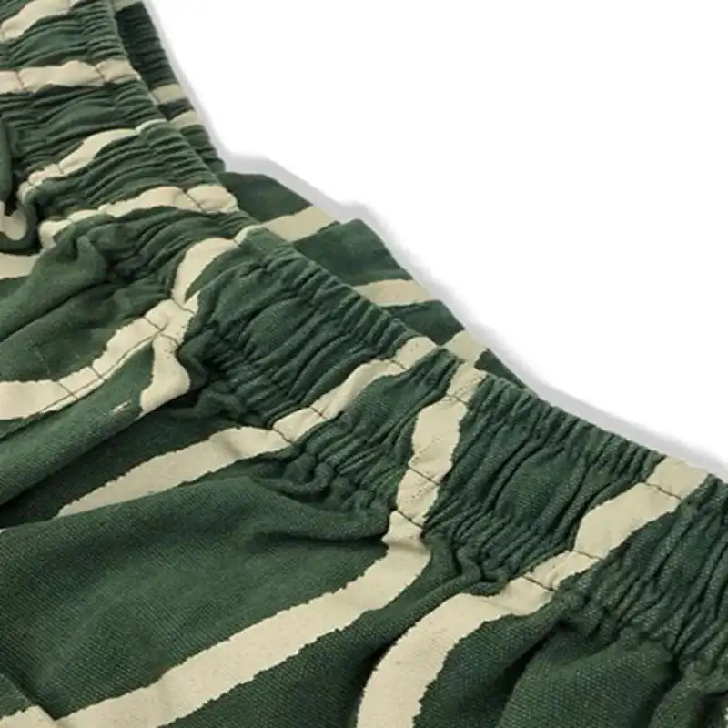 HKSH Spring Sunner New Men's Tide Punk Stripes Shorts Cotton Hemp Water Ripple Printed Japanese Trendy Casual Chic Capris HK2353