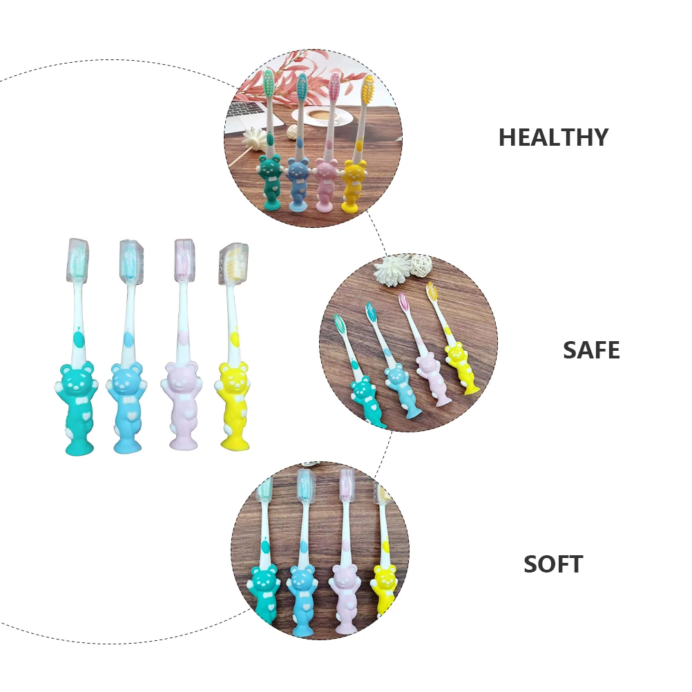 

24 Pcs Bamboo Charcoal Toothbrush Set Child Toothbrushes Stiff Pp Bear for Kids