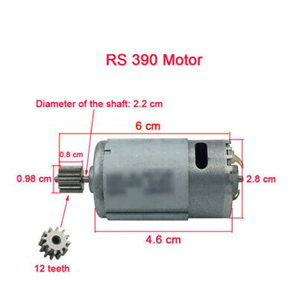 Zabawkowy silnik samochodowy z przekładnią o dużej prędkości do samochodów elektrycznych dla dzieci 550 RS390 RS380 12 V/6 V DL555 24 V 10 zębów