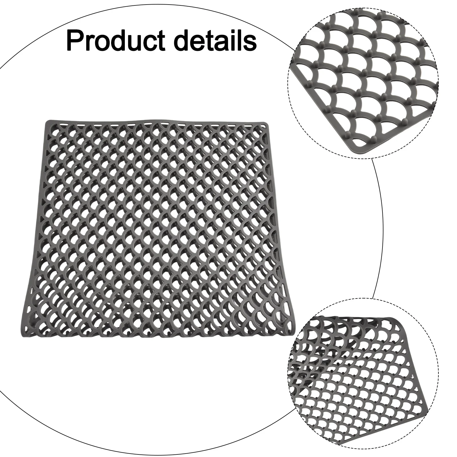 

Black Silicone Sink Mat Dishwasher Safe Sink Mat Dish Drying Pad Heat Resistant Mat Efficient Water Flow Farmhouse Sink Mat