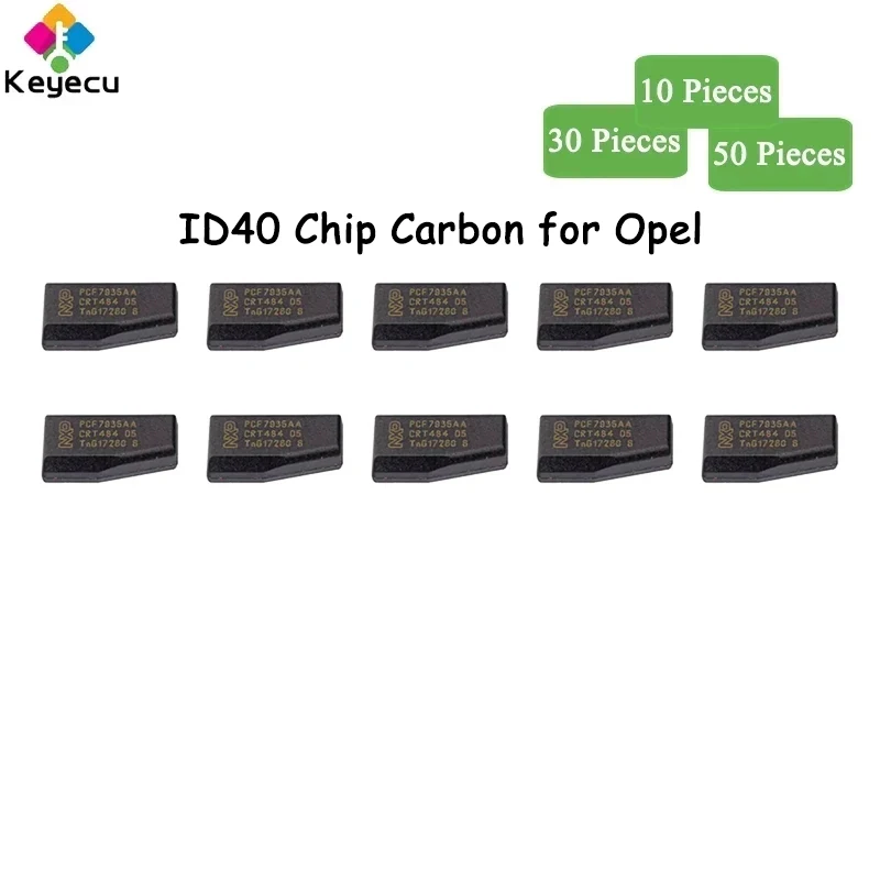 

KEYECU 10 30 50 Pieces PCF7935AA ID44 Pre-programmed Transponder Chip ID40 Chip Carbon for Opel Remote & Transponder Key