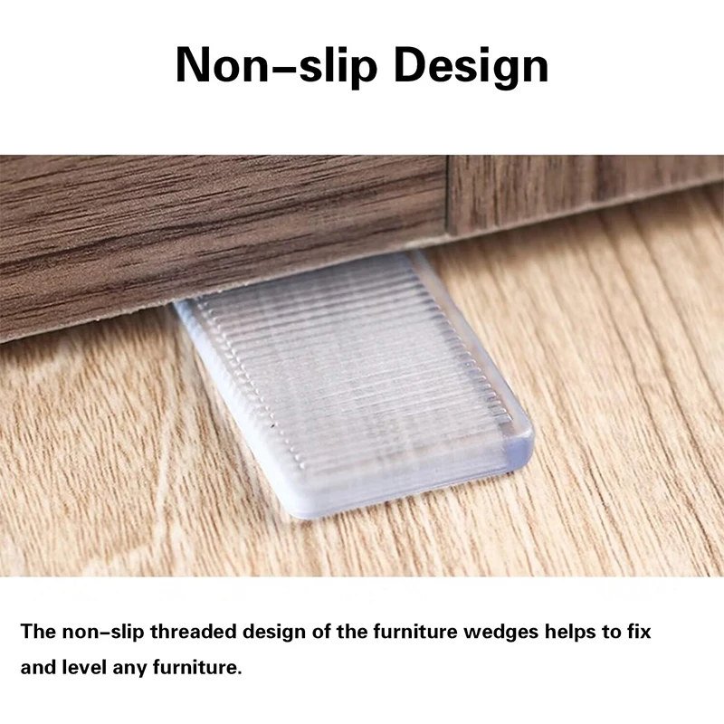 4Pcs Transparent Table Mat for Household Furniture Horizontal Wedge with Very High Load-bearing Capacity for Uneven Floors