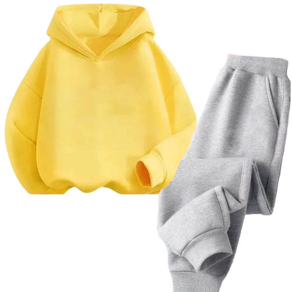 Set di Felpe con Cappuccio per Ragazzi e Ragazze, Felpe e Cappelli in Pile Casual e alla Moda per Bambini, Stili Autunno e Inverno