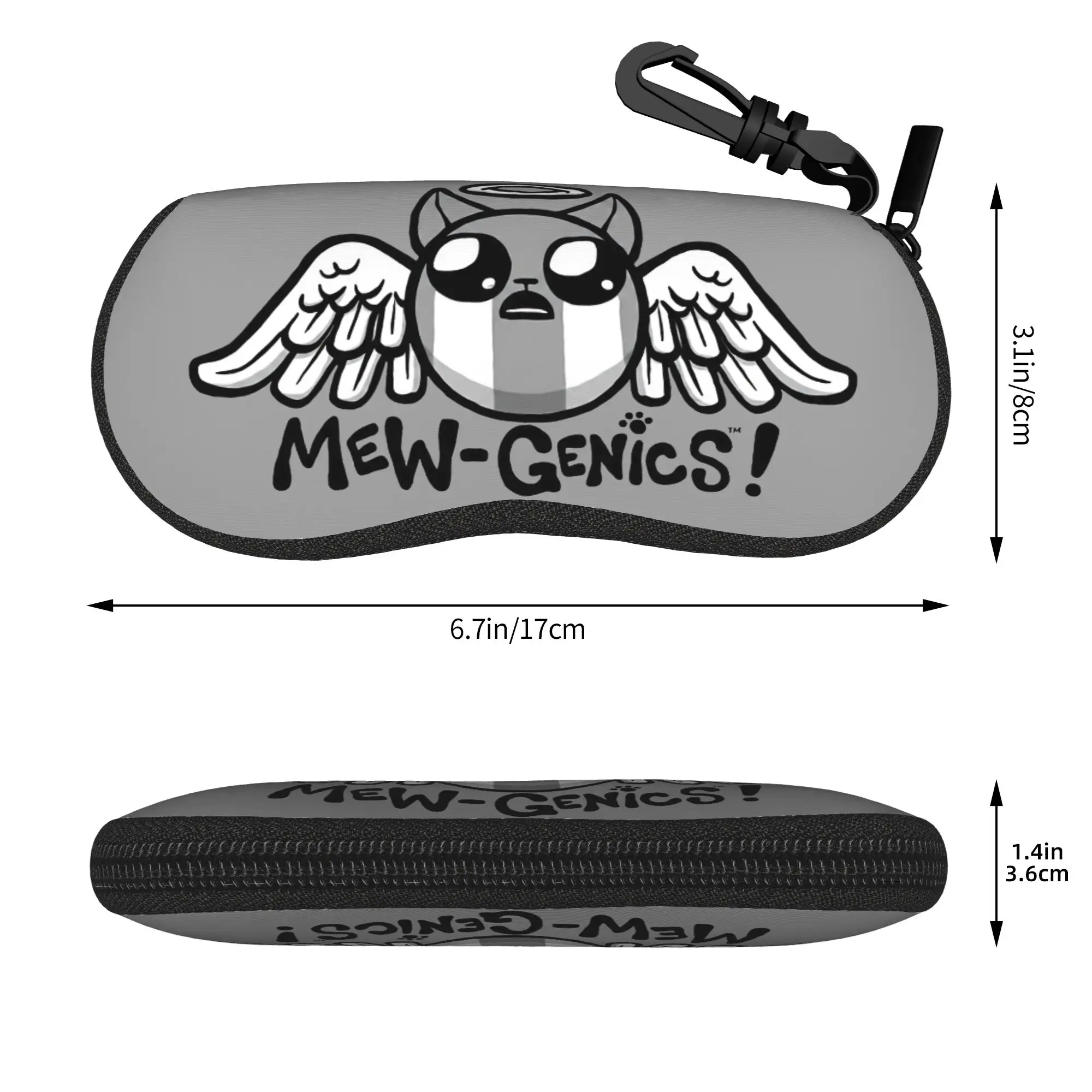 MewGenics Angel Cat Glasses Case Men Women Anti-Fall Zipper  Glasses Protector Eye Contacts Case