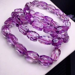 Natural Purple Lavender Amethyst Quartz Crystal 14x11mm Clear Barrel Faceted Beads Bracelet Amethyst Wealthy Stone AAAAAA