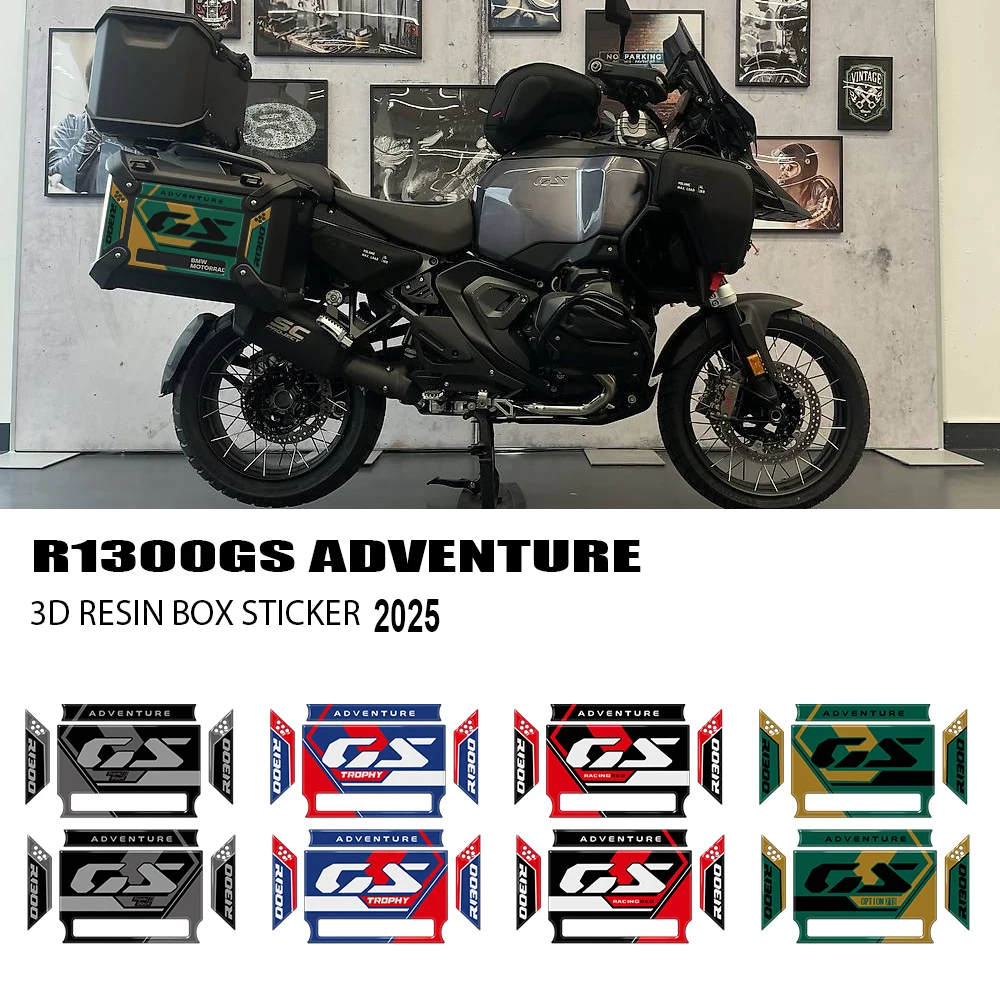 Motorcycle suitcase decal 3D resin sticker protective decor kit for R1300GS ADV R 1300 GS Adventure Trophy 2025
