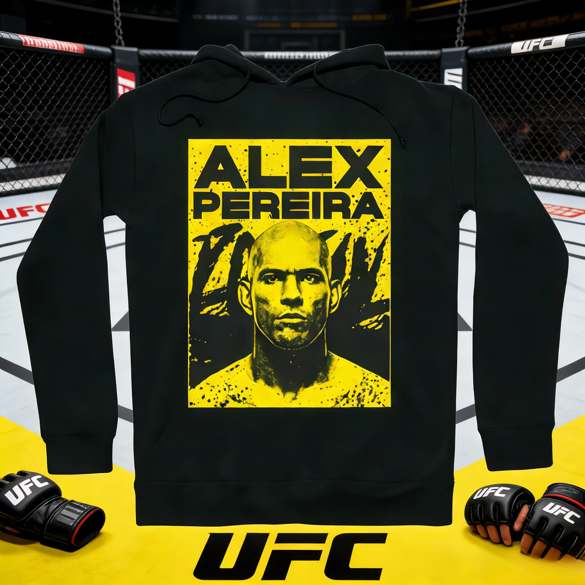 

UFC Alex Pereira 2026, осенне-зимняя коллекция, дышащая толстовка с капюшоном из чистого хлопка — подходит для мужчин и женщин