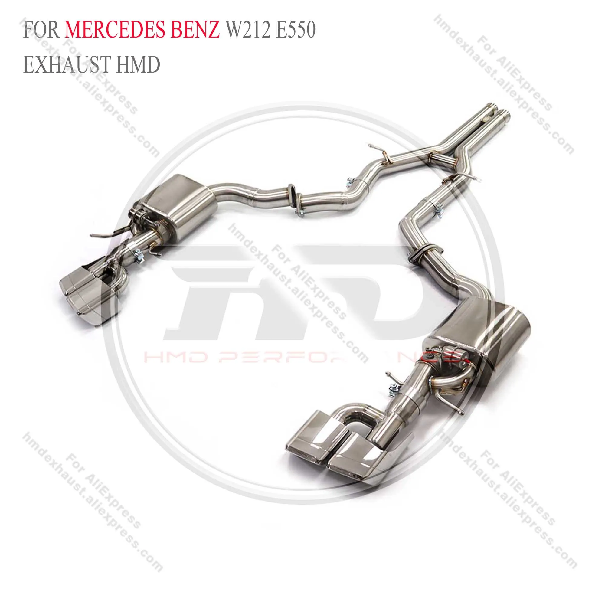 HMD Exhaust System Performance Catback for Mercedes benz W212 E550 with valve