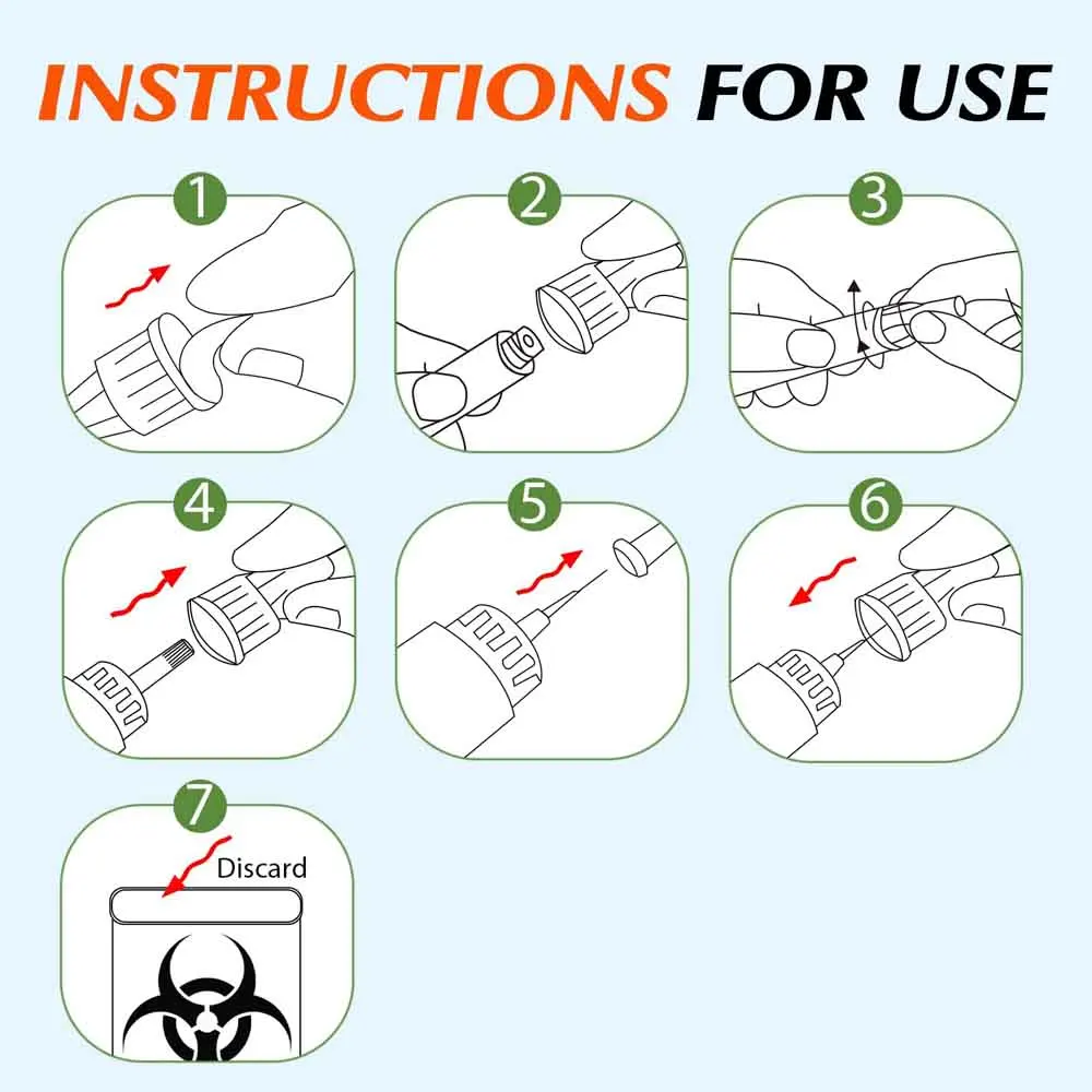 100Pcs/Box Sterile Insulin Pen Needles 32G 4mm Individual Packed Universal Fit for All Insulin Pens