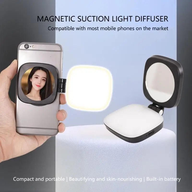 Rotating Phone Fill Light for Makeup Photography Recording Video Conference K1KF