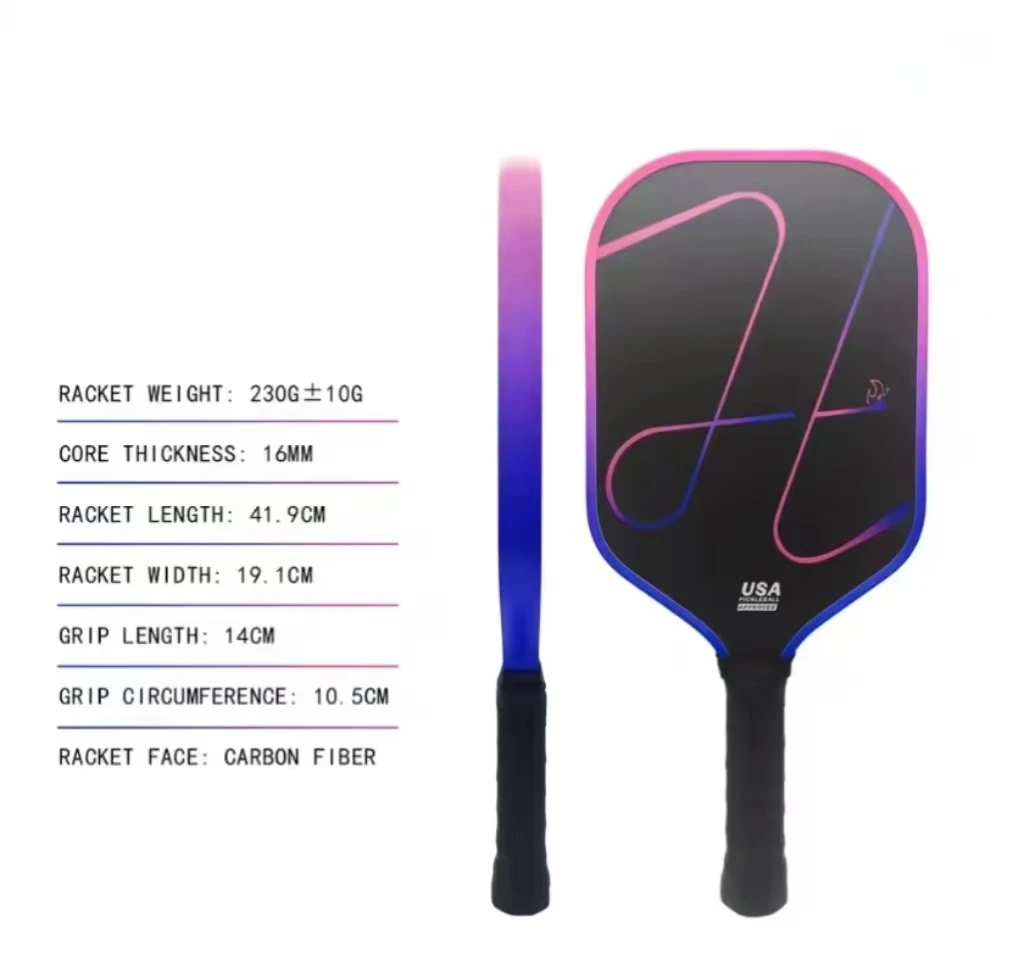 LuzZ Pickleball paddle Pro 4 Inferno with MPP Material for Toray T700 Standard Hot Press Carbon Fiber Pickleball Paddle 16mm 14m