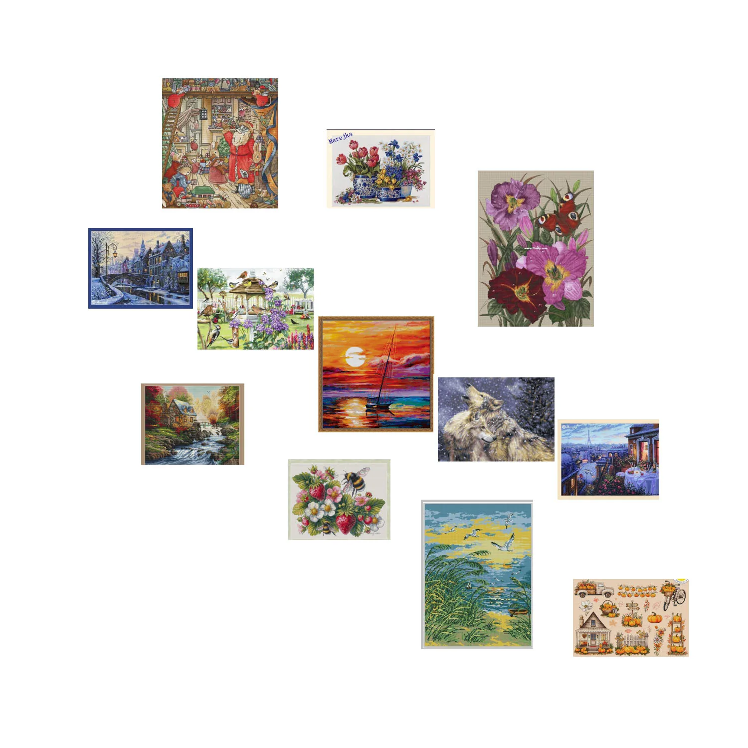 

Cross Stitch Kit DIY Set Owen 1082 Lake Shore Autumn Colors Decoration Cross Stitch Set New Crafts Handmade Embroidery