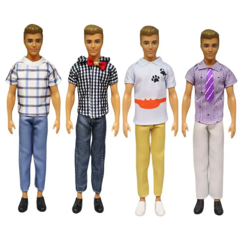 Ken Doll Clothes Sport Tops Pants Kawaii DIY Kids Toys Fashion Male Wear Mini Outfit For Barbie Lover Dressing Birthday Present