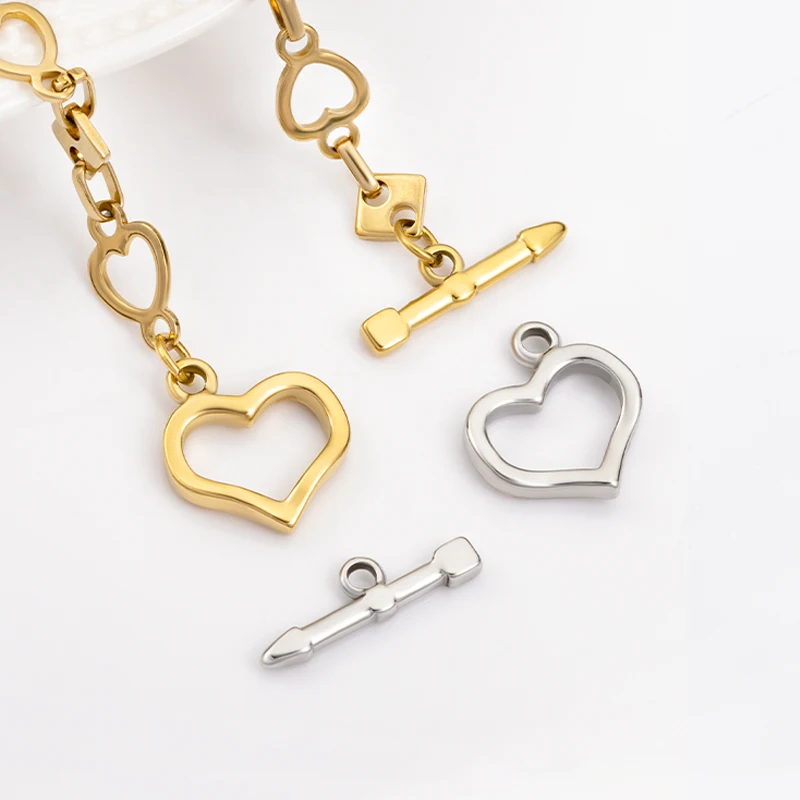 5Set Stainless Steel Arrow Heart OT Clasp For Jewelry Making Supplies DIY Charm Necklace Bracelet Fashion Accessorie Wholesale