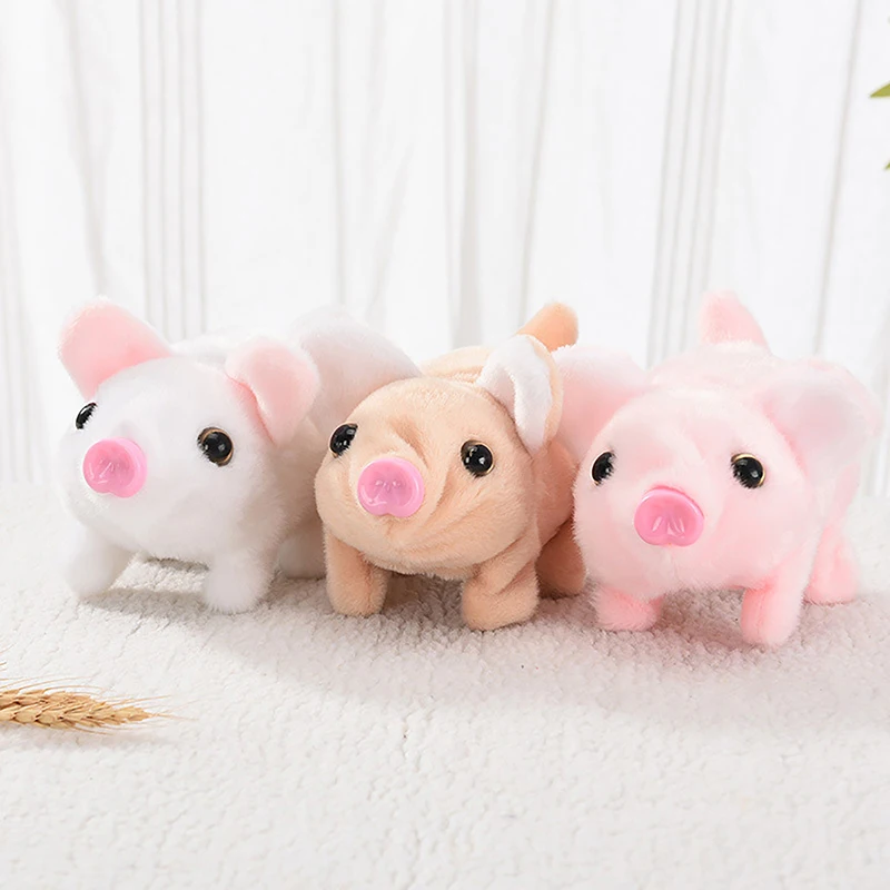 Electric Plush Piggy Toy Stuffed Pig Dolls Cute Animal Doll Walk Barking Tail Wagging Toys For Kid Birthday Gifts