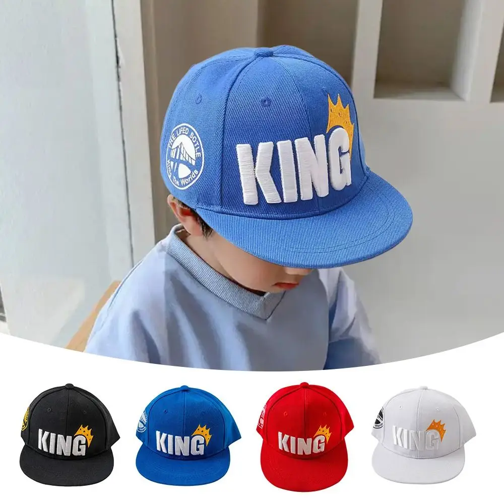 KING Crown Baby Baseball Cap Sunshade Sun Protection Boys Girls Flat-edge Hip-hop Hat Breathable Casual Duck Tongue Cap