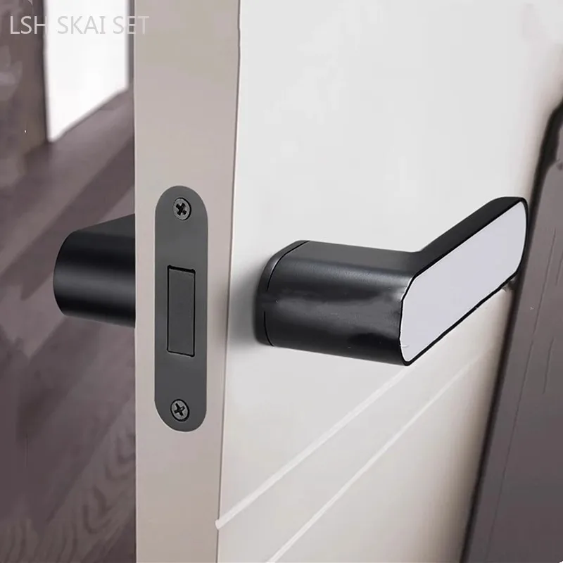 

High Quality Magnetic Bedroom Door Lock Silent Security Door Lock Hidden Key Handle Lock Set Home Hardware Single Tongue Lockset