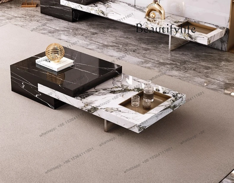 Coffee table living room new light luxury high-end Italian minimalist acrylic coffee table TV cabinet combination