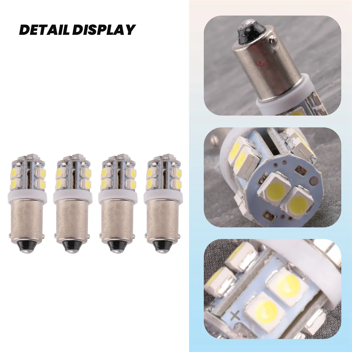 4x T11 BA9S T4W 233 BAYONET 10 SMD LED سيارة إسفين الجانب الداخلي ضوء لمبة بيضاء XY