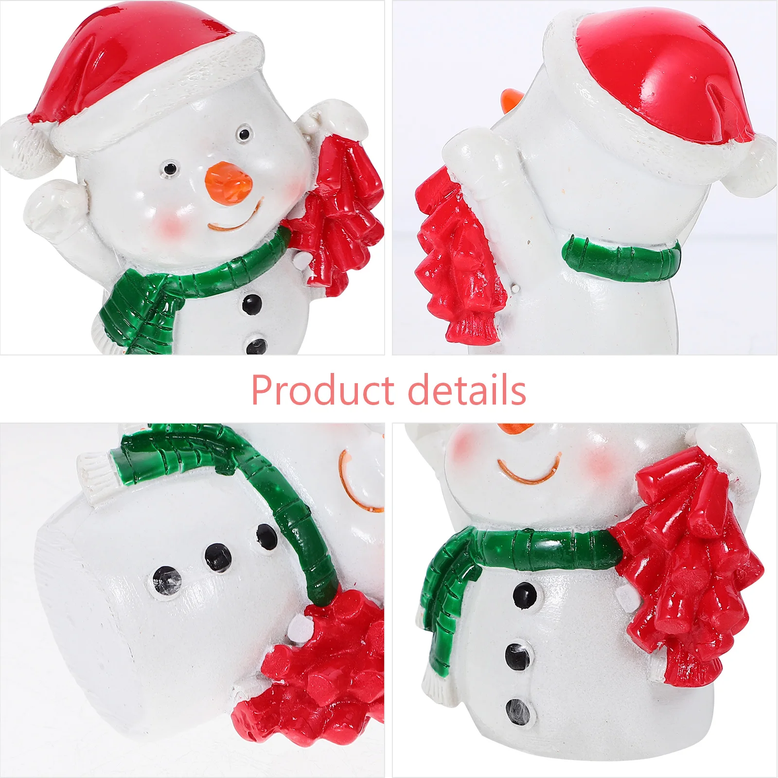 Exquisite Snowman Statue Christmas Resin Craft Decor for Indoor Outdoor Spaces Garden Home Office Mall Xmas Themed Portable