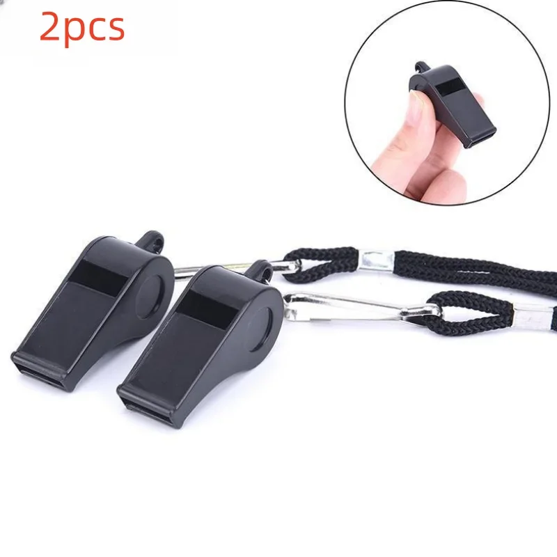 2pcs Professional Whistle For Sports Football Basketball Referee Training, Outdoor Survival Whistle With Lanyard