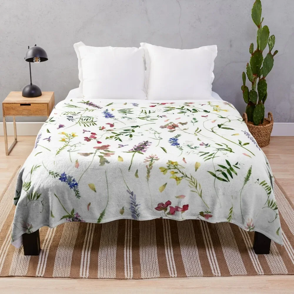 

Wildflowers And Herbs Throw Blanket Decorative Sofas Heavy Blankets