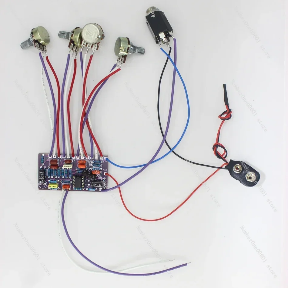 DIY Bass Bass Built-in Active Circuit 3-Segment EQ Preamp Circuit Board Suitable for Fanta Standard Jazz Bass