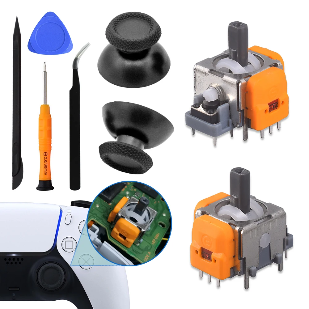 Replacement Hall Effect 3D Analog Joystick for Playstation 5 DualSense PS5 Controller Thumbstick Repair Parts Kit