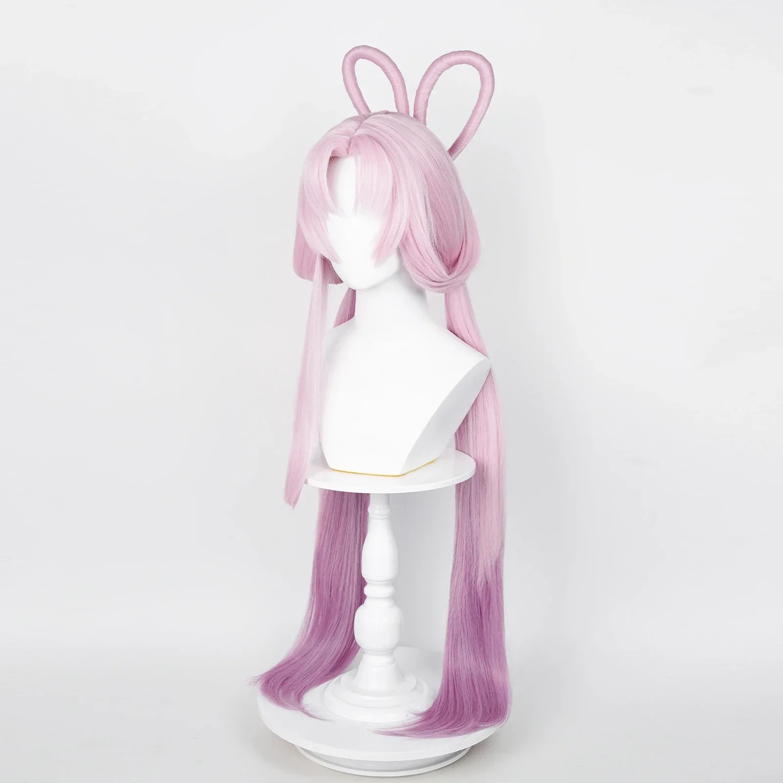 Game Honkai: Star Rail Fu Xuan Cosplay Wigs Synthetic Long Pink Purple Gradient Ombre Straight Hair Wig for Party