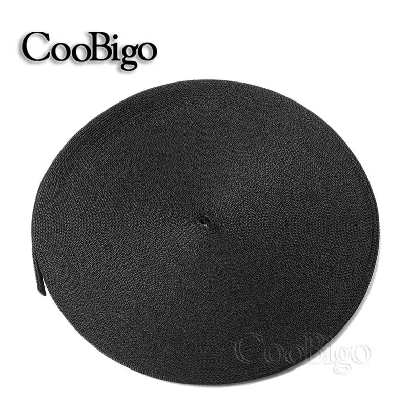 5 ياردة البولي بروبلين حزام حزام شريط من القماش الشريط لحقيبة حقيبة الخياطة ملحق أسود 10/15/20/25/30/38/50 مللي متر #4