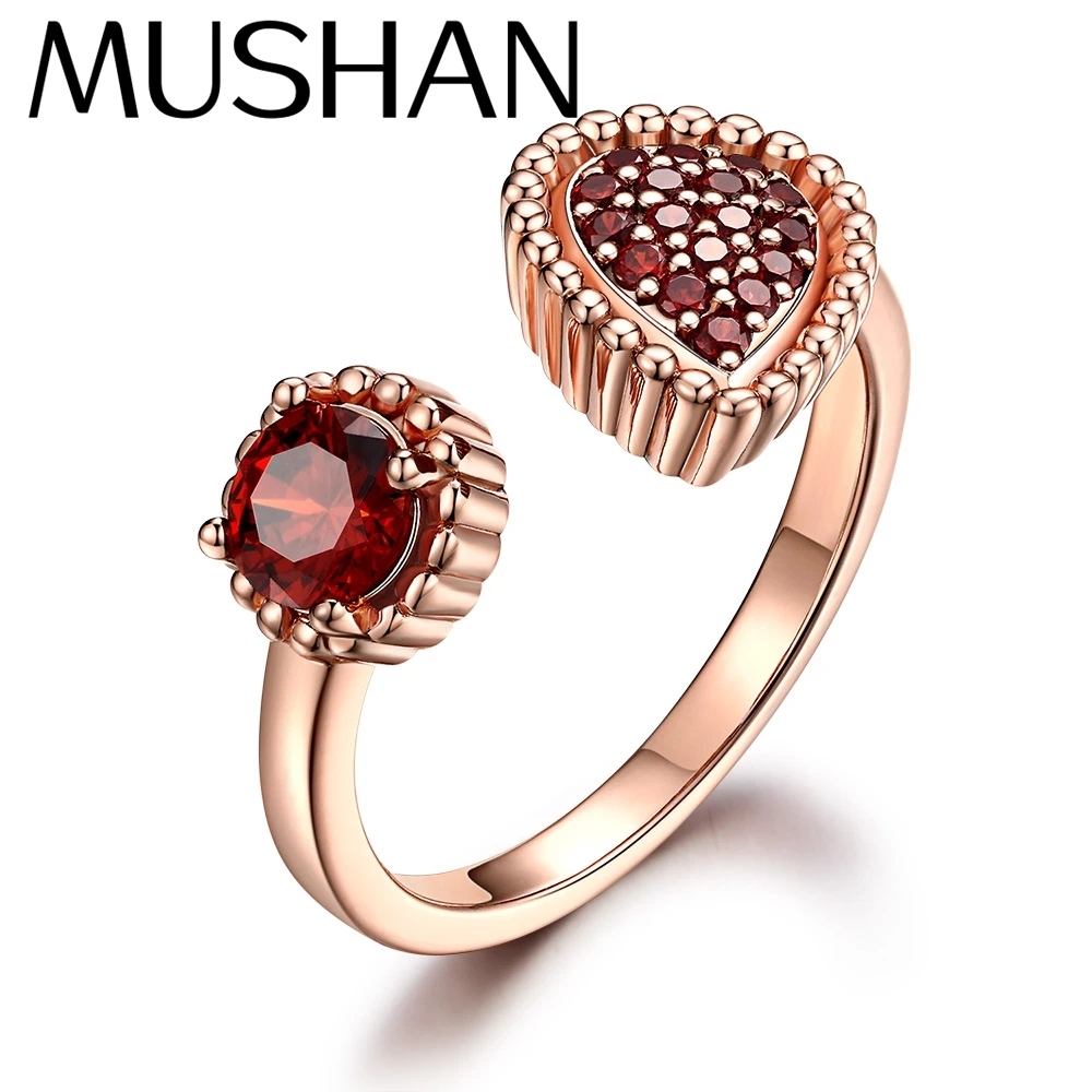 

MuShan Jewelry 925 Sterling Silver Ring Wedding Band High Carbon Diamond Romantic Style Fine Jewelry Women Rings Fine Jewelry