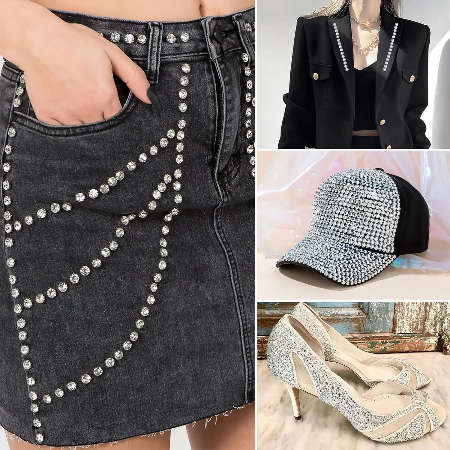 3108 Pcs Rhinestone Stickers, Clear Self Adhesive Gems for Face Hair Makeup, Assorted Sizes Bling Jewel Stickers for Crafts - view 5