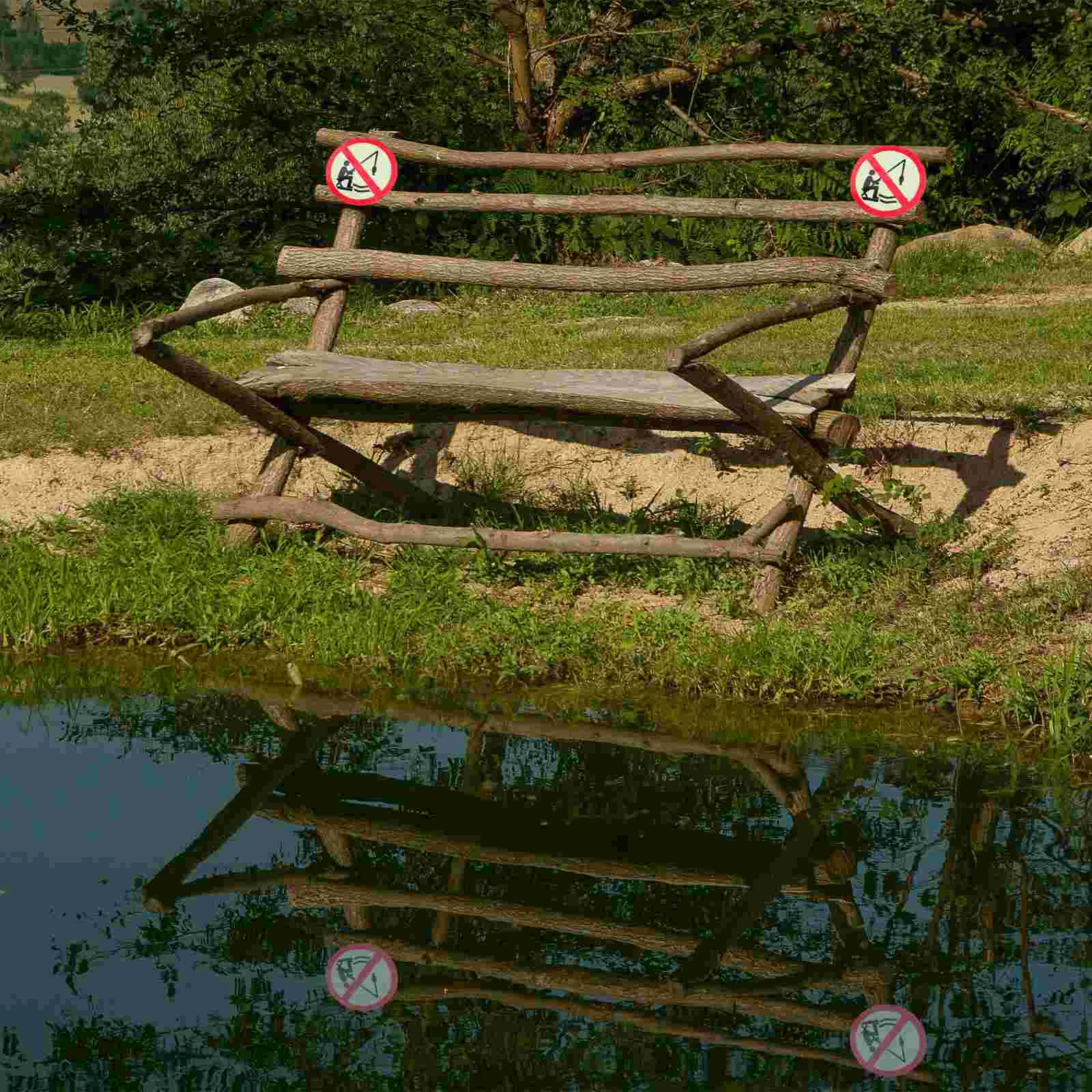 4 Pcs 낚시 표지판 없음 개인 재산 경고 스티커 게시된 인광 필름