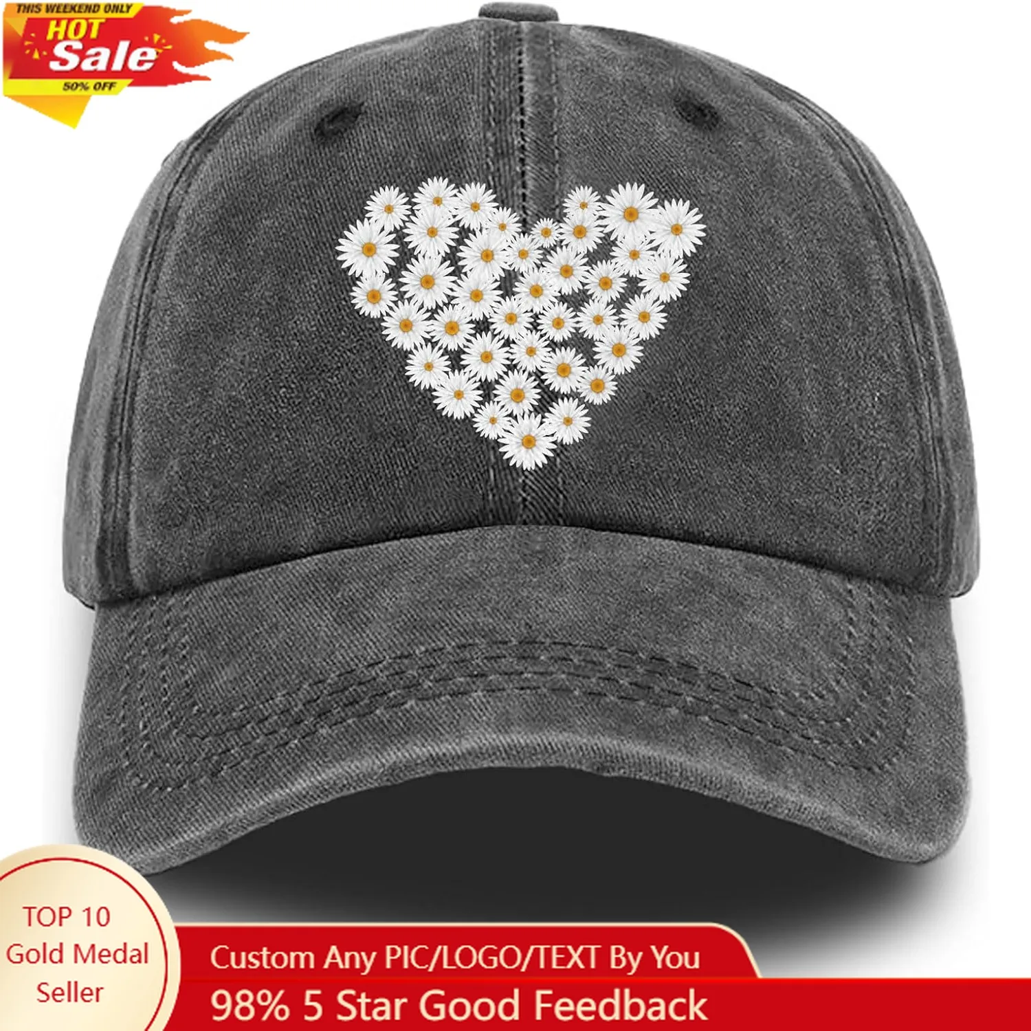 

Flower Hat Baseball Cap Women Black Hats for Women Baseball Cap Vintage Girls Funny Distressed Plain Ball