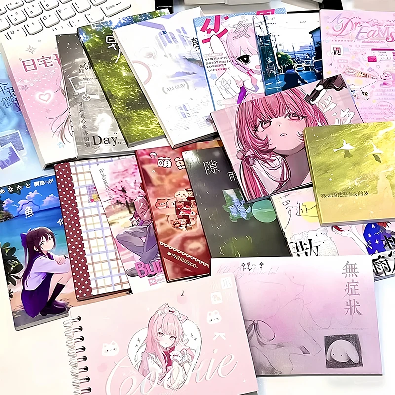Libro de Pegatinas de Anime Japonés Kawaii, Personajes de Anime, Revista Retro, Material para Libro de Pegatinas, Manualidades, Decoración, Collage, Regalos