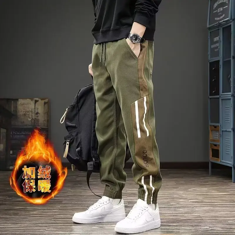 Men's Thick Winter Sweatpants Slim-Fit Thermal Casual Trousers Korean-Style High-Street Fashion Athletic Pants 2026 New