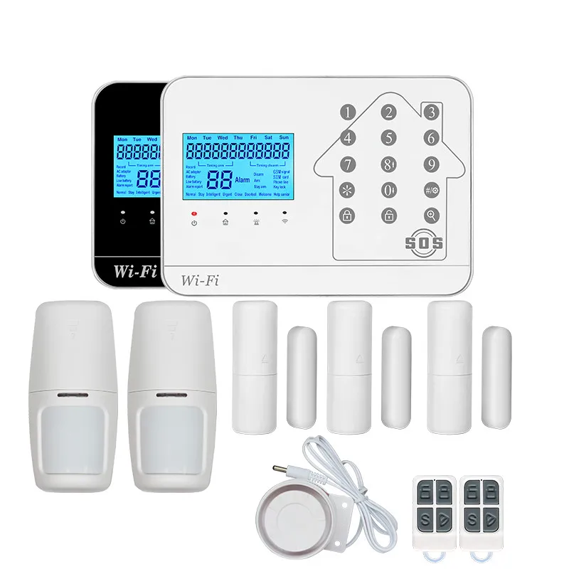 Intelligent 2G 3G 4G wireless alarm GSM system 2.4G wifi home security alarm system support