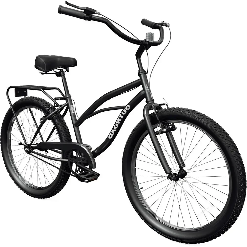 Comfortable Adult City Bikes, 24/26 Inch, with Rear Rack or Basket for Men & Women
